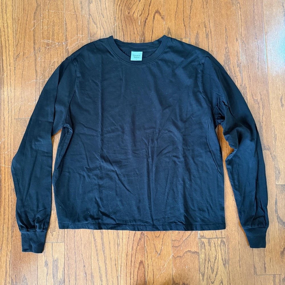 Outdoor Voices Black Long Sleeve Tee